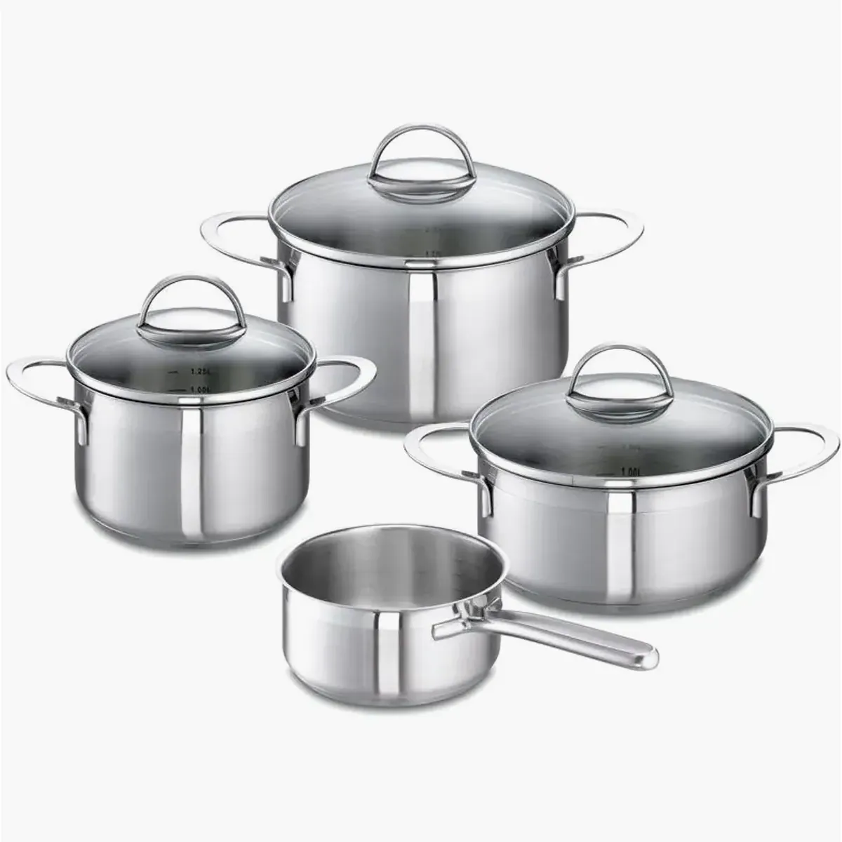 Schulte-Ufer Topf-Set Wave, Edelstahl, Induktion, 4-teili…